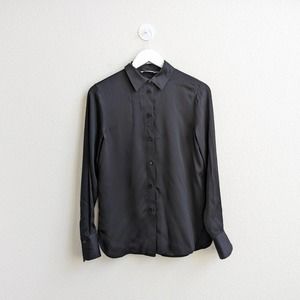 Vince Black Silk Blouse Sz XS